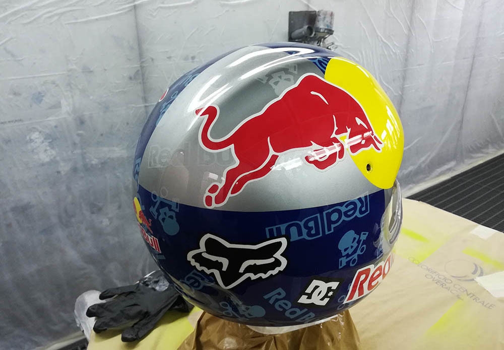 Adulto Curso de colisión Ofensa Aerografia Casco Red Bull - Custom Paint